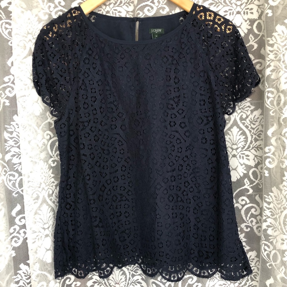 Scalloped lace shirt